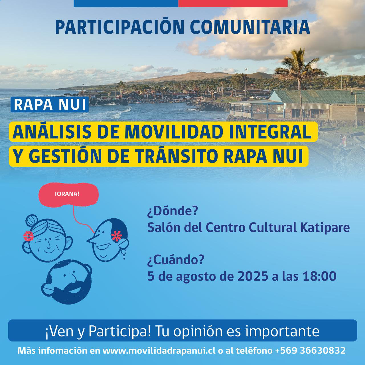 MTT realizará encuentro para analizar principales problemas de movilidad en Rapa Nui